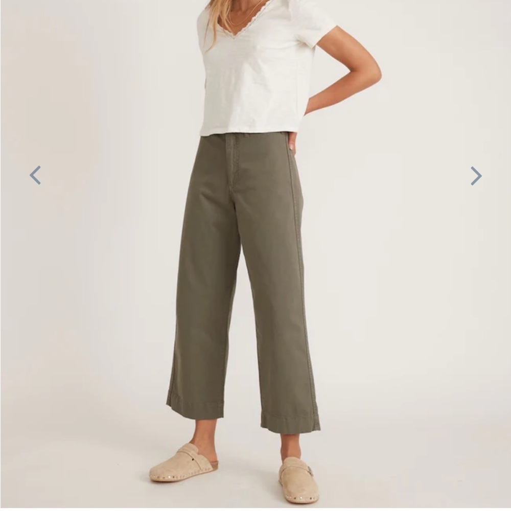 Marine Layer Cotton Blend Casual Pants (Women's Size 10) Green